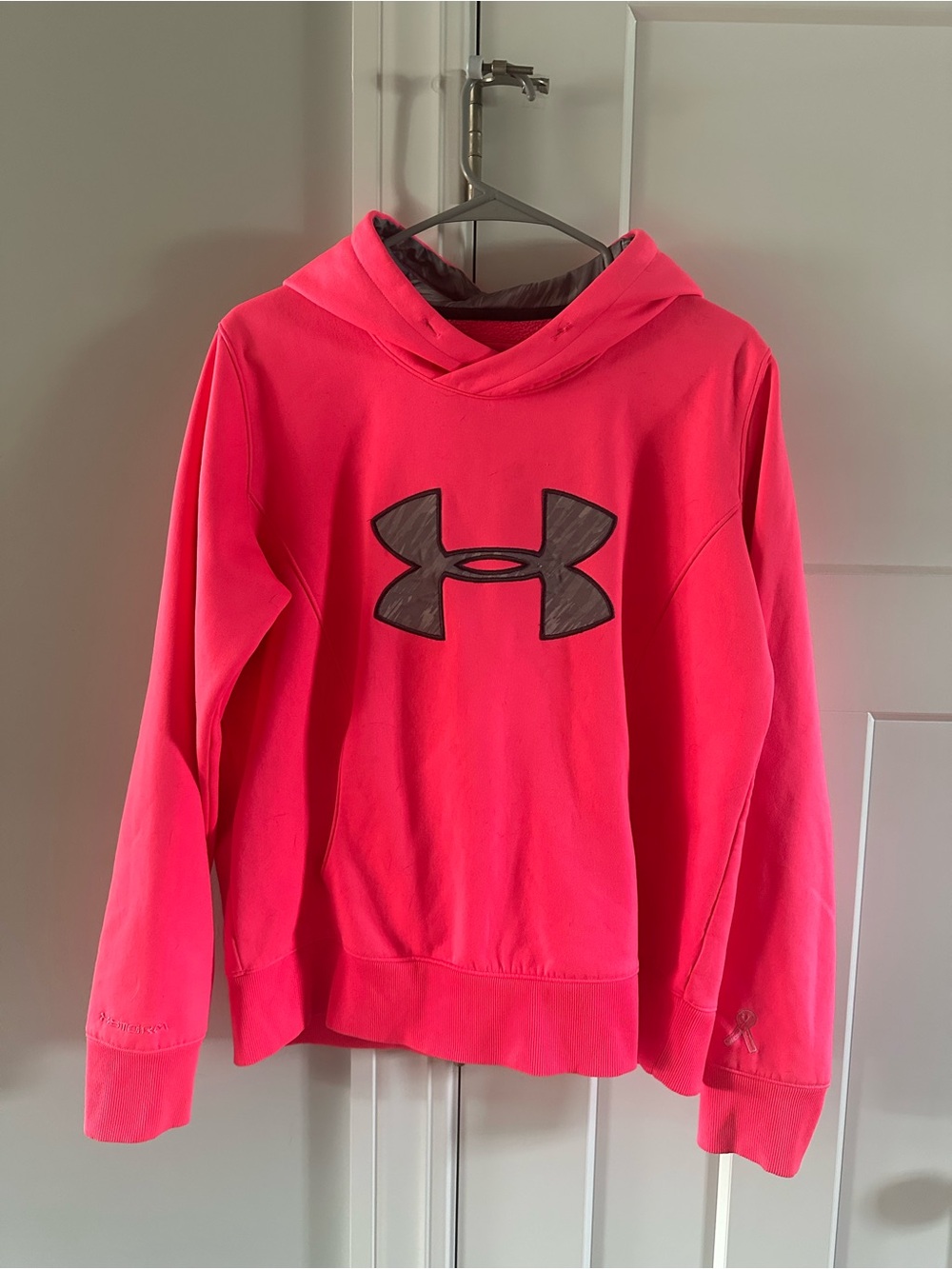 Under Armour Girl's Bright Pink Hoodie with Dark Logo